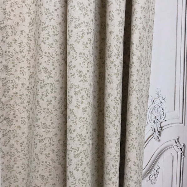Sage Green Floral Curtains Etsy