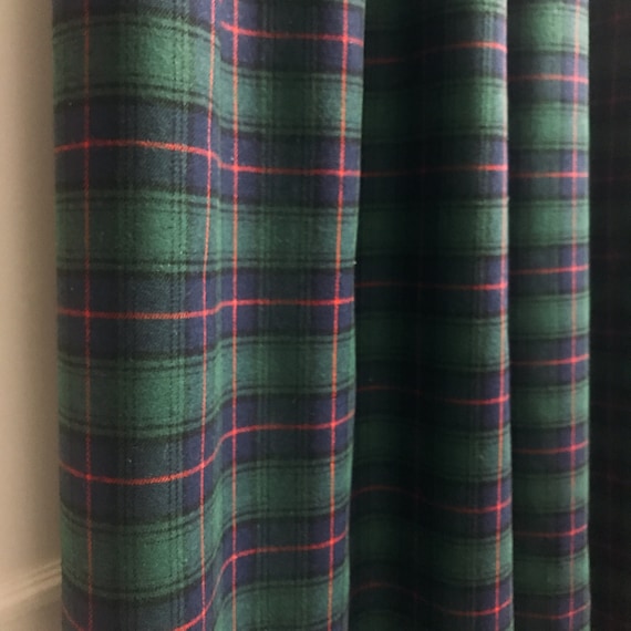  Wool Blend Tartan Plaid Christmas Holidays Navy Red