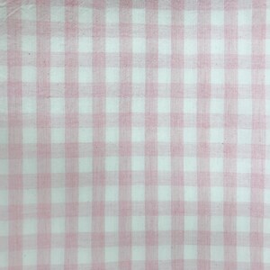 Modern Vintage Light Pink Tiny Gingham Check Curtain with Ivory Background Cotton Drapery Panel 55 Width Various Lengths Custom Drapes