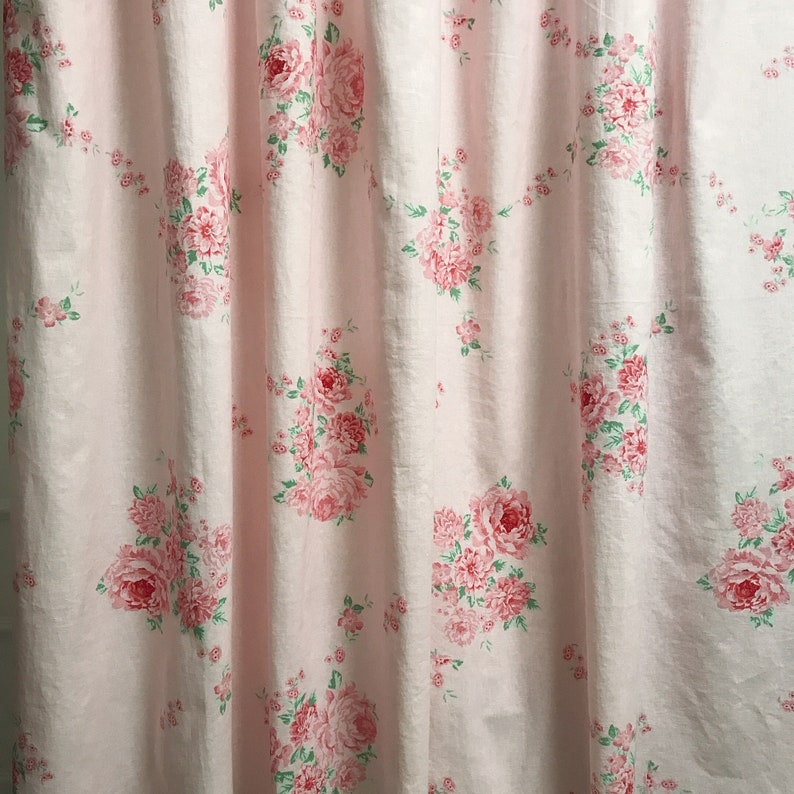Modern Vintage Pink Large Floral Pattern Washed Linen Cotton - Etsy