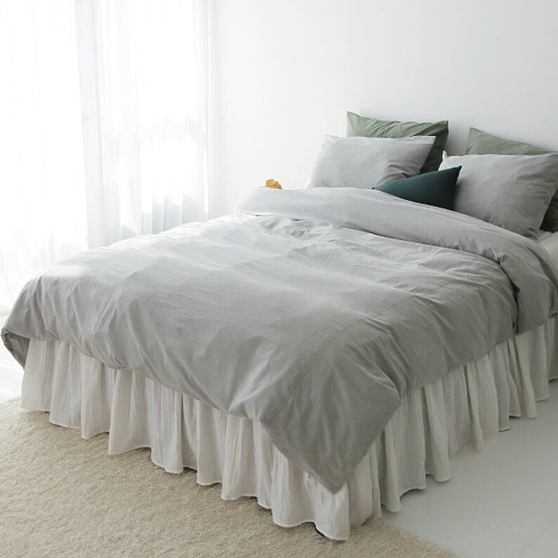 Gray Bio Washed Cotton Duvet Cover Soft Bedding Pigment Image 0