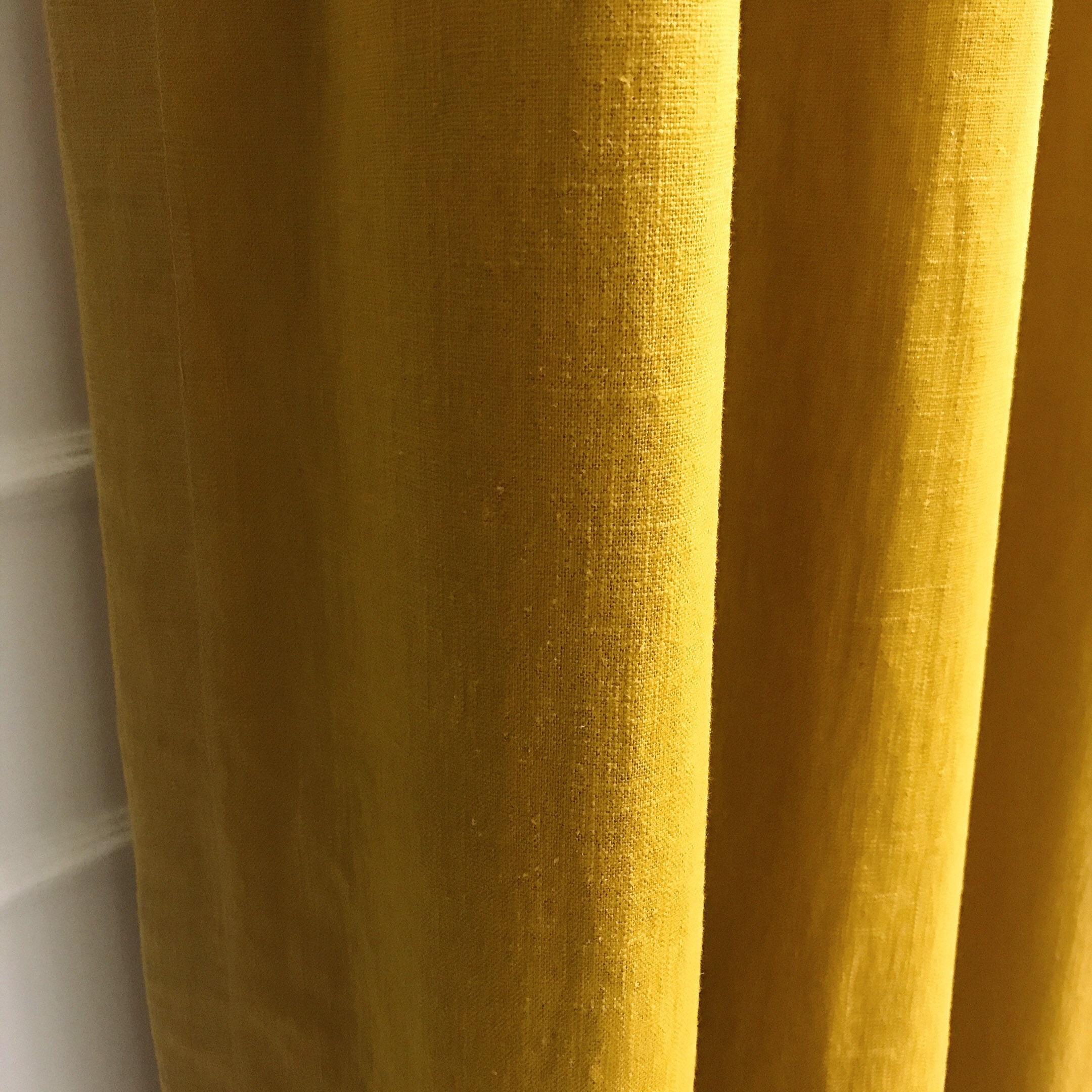 Mustard Colored Linen Curtain Panel 64 71 84 90 96 108 inch Etsy
