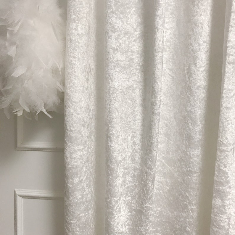 Glam White Velvet Curtain Drapery Panel Various Colors 64 84 Etsy