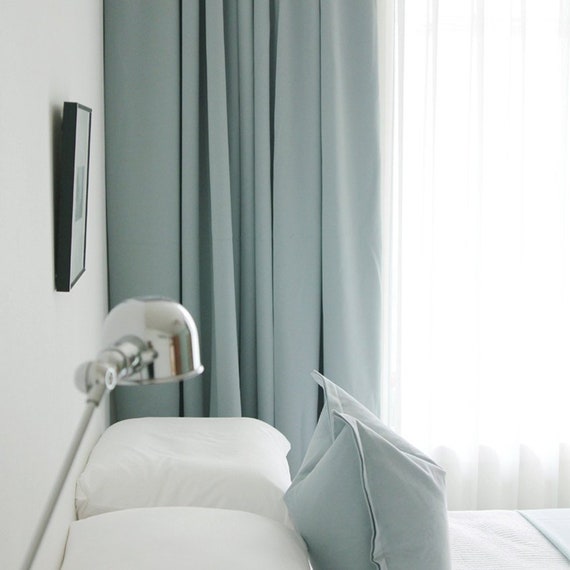 Pale Duck Egg Blue Solid Blackout Curtains Nursery Curtain Drapes