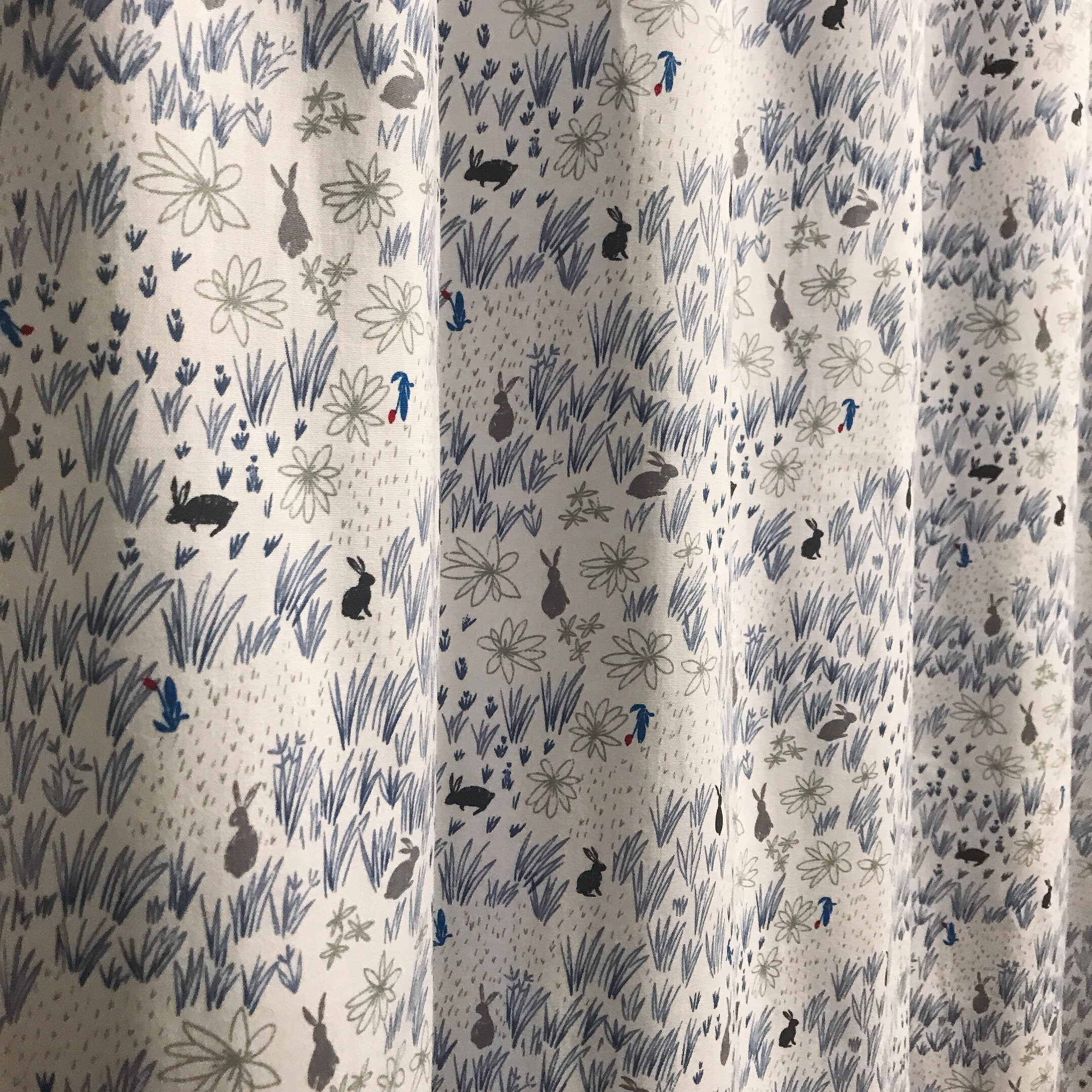 Bunny Rabbits Patterned Curtain Pale Grey Ivory Background Etsy India Bunny Rabbits Patterned Curtain Pale Grey Ivory Background Etsy India