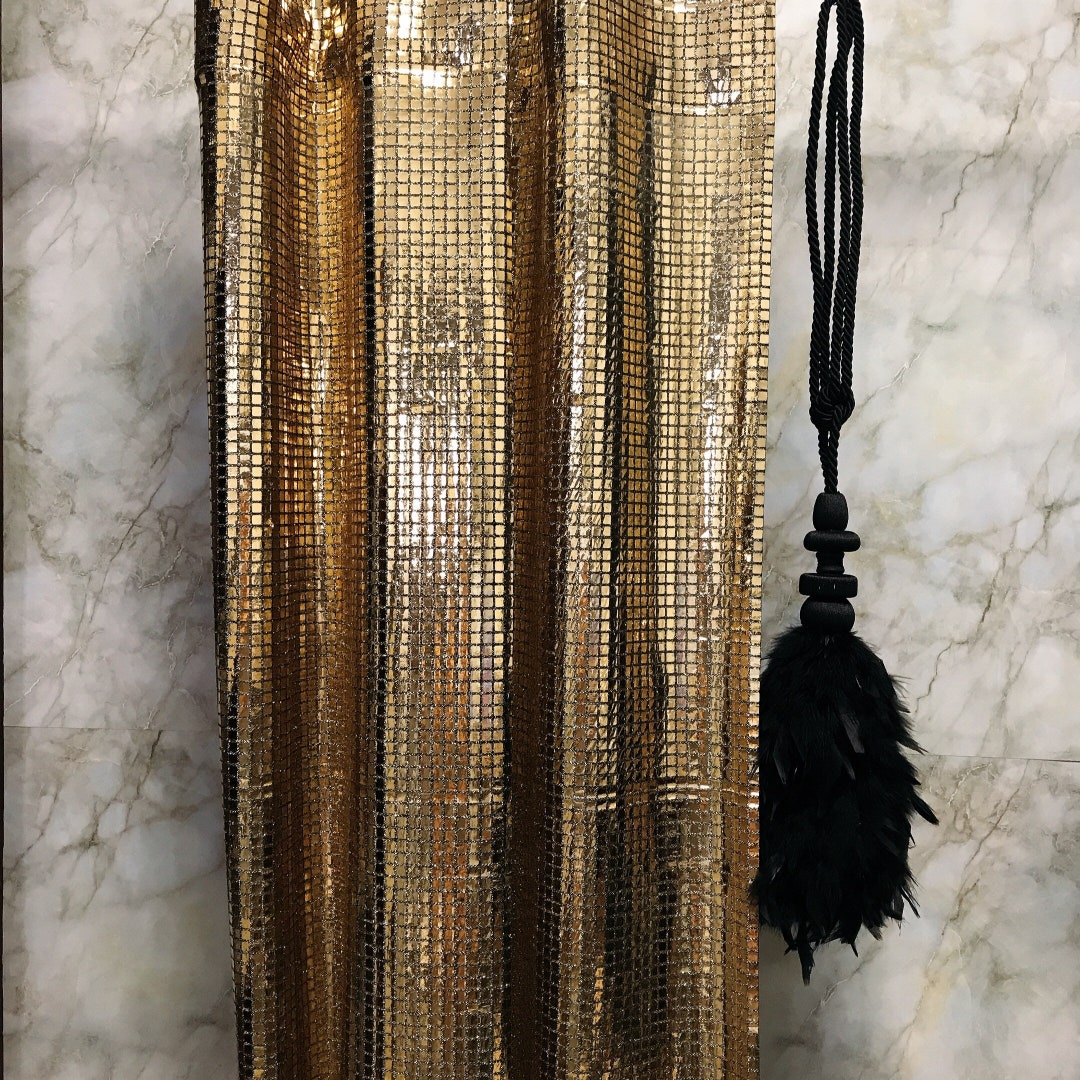 Sample Sale Glamorous Gold Metallic Plaids Curtain Decorative - Etsy