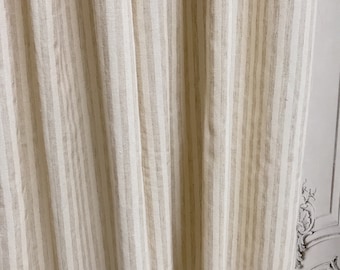 Bespoke made-to-measure flop over curtains in Ian Mankin Devon Stripe or fabric and finish of your choice blackout lined handfinished