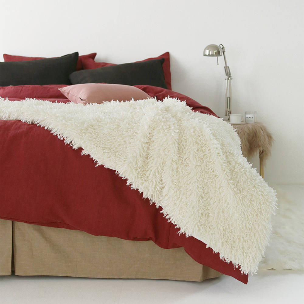 Mongolian Ivory Faux Fur Throw Blanket Etsy