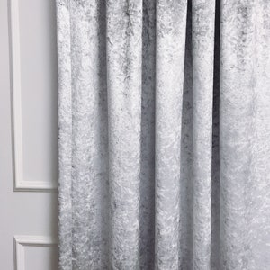 Glam Silver Velvet Curtain Drapery Panel Various Colors 64 84 90 96 inch Long by 53 inch Wide Curtains with Ties Window Treatments