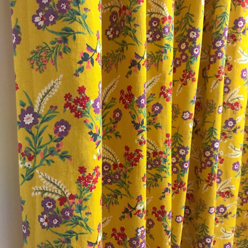 Modern Vintage Wildflower Pattern Bio Washed Linen Cotton - Etsy