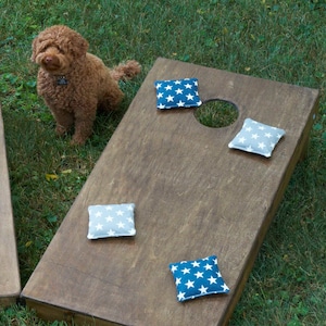 Cornhole Boards & Bags - Set of 8 - Dark Walnut Boards
