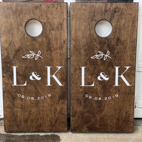 Custom Cornhole Boards ONLY Bean Bag Toss Wedding Design Etsy Canada