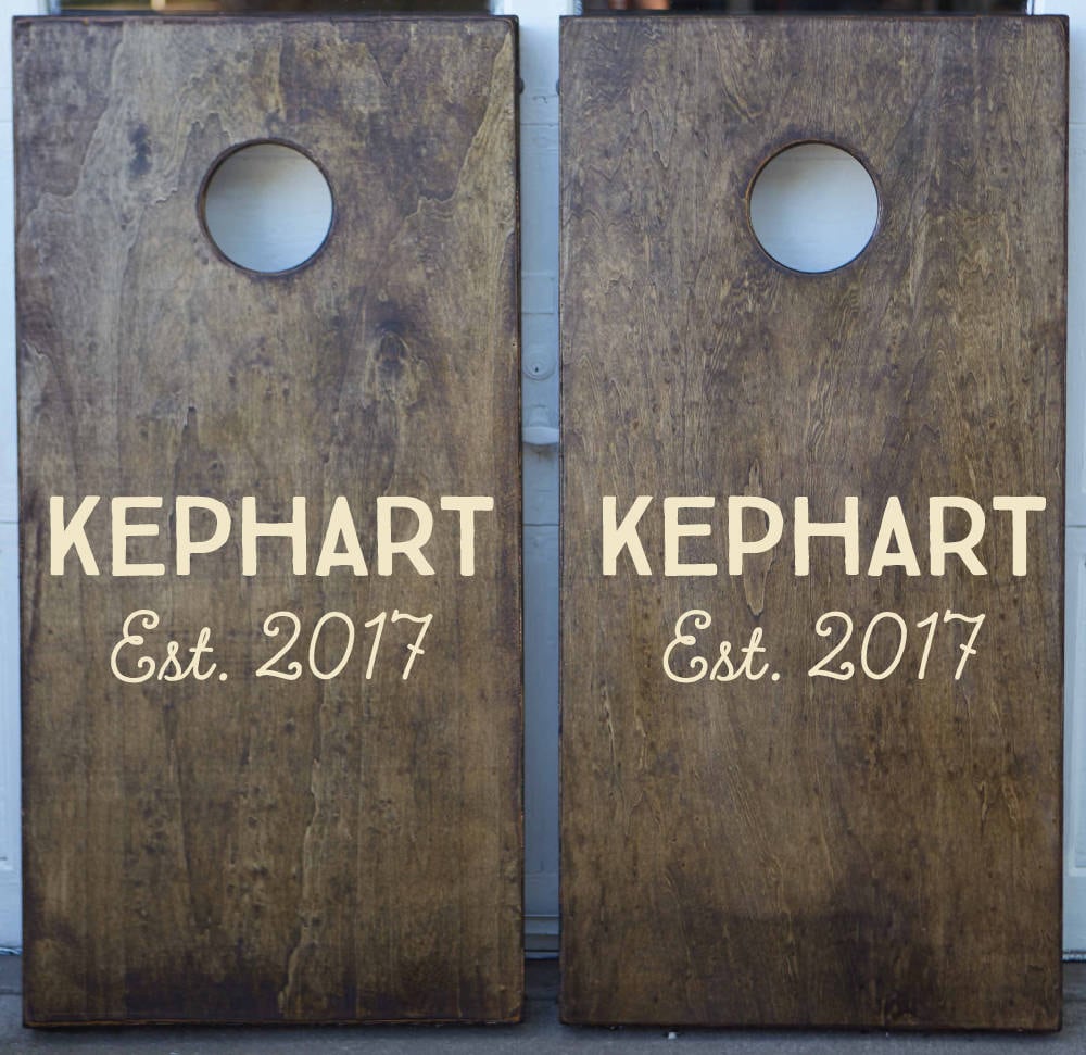 Custom Cornhole Boards - Bean Bag Toss - Grant Family Fonts