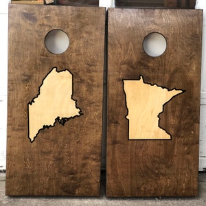 Custom Cornhole Boards ONLY Bean Bag Toss Home State image 3