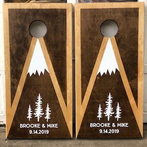 Custom Cornhole Boards ONLY - Bean Bag Toss - Mountain Design