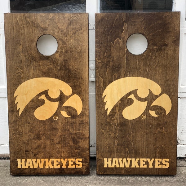 Iowa Hawkeye Cornhole Boards - Bean Bag Toss - OFFICIALLY LICENSED