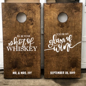 Custom Cornhole Boards - Bean Bag Toss - Shot of Whiskey