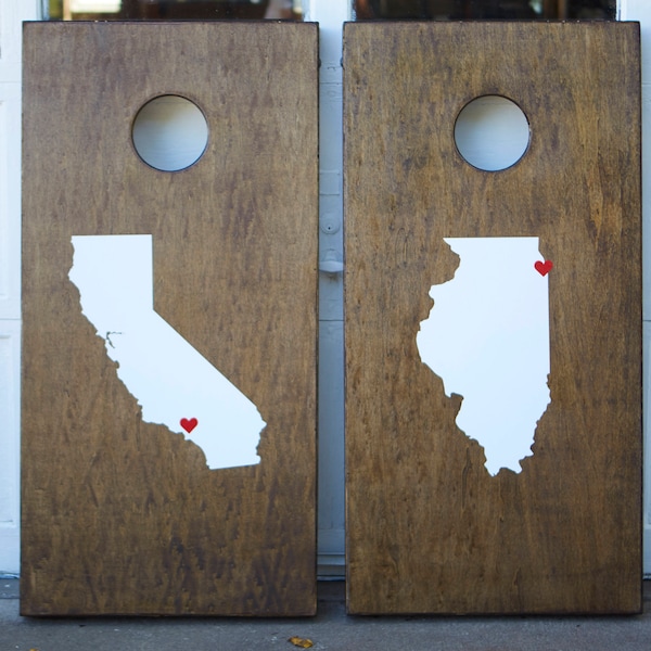 Custom Cornhole Boards ONLY - Bean Bag Toss - Home State