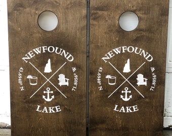 Custom Cornhole Boards ONLY - Bean Bag Toss - Lake Life Artwork