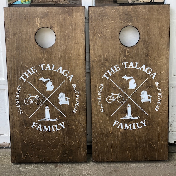 Custom Cornhole Boards - Bean Bag Toss - Family Seal