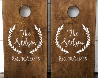 Custom Cornhole Boards - Bean Bag Toss - Laurel Wreath