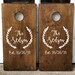 Custom Cornhole Boards ONLY - Bean Bag Toss - Monogram Wreath