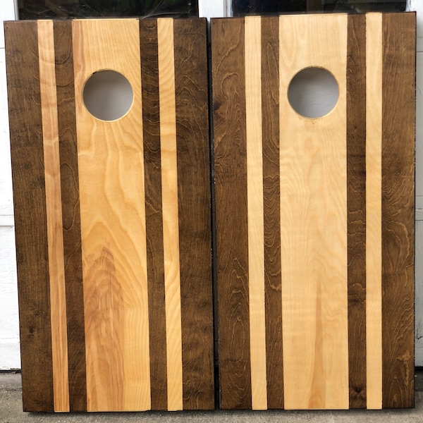 Tableros de Cornhole personalizados - Lanzamiento de bolsas de frijoles - Rayas