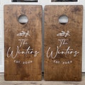 Custom Cornhole Boards - Bean Bag Toss - Wedding Design