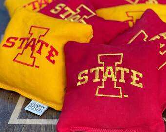 Iowa State Cyclones Cornhole Bags - Bean Bag Toss - OFFIALLY LICENSED - Embroidered