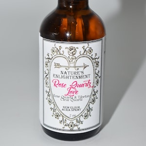 Rosenquarz Liebes Edelstein Elixier Aura Spray 2 oz., Edelstein Duft, Rosenquarz Kristalle, Tibet klarer Quarz