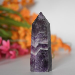 Chevron Amethyst Single Terminated Wand Point -, , Crystal, Stone, Rock Collection, Gemstone,
