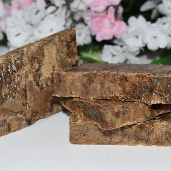 Raw African Black Soap Bar 1 pc; 2 oz- Natural Cleanser, Raw Soap, All Natural Body Wash, Face Wash, Exfoliant