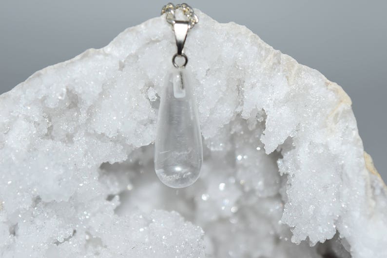 Clear Quartz Crystal Pendantaltar Piece Crystal Stone Etsy