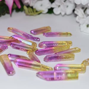 Pink and Yellow Multi Colored Angel Aura - Crystal, Stone, Rock Collection, Gemstone,