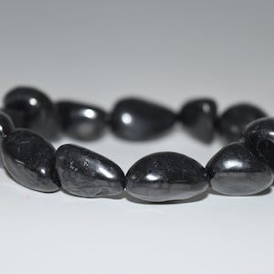 Elite Noble Shungite Tumbled Crystal Bracelet -, Crystal, Stone, Rock Collection, Gemstone, High Vibration, Cleansing, Detox,  Wicca