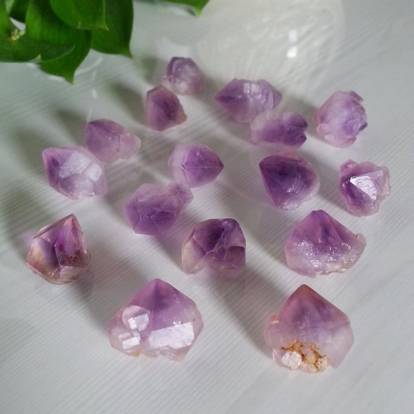 Rough Natural Uncut Amethyst Pyramid Point- 1pc - Rock Collection, Gemstones, Decor, Crafting, Crystals, Stones