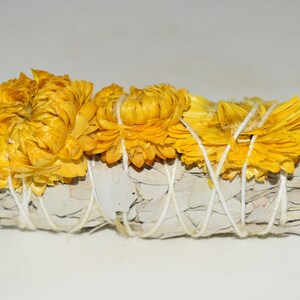 White Sage and Strawflower Smudge Stick- Blessings, Clear Negative Energies, Smudge