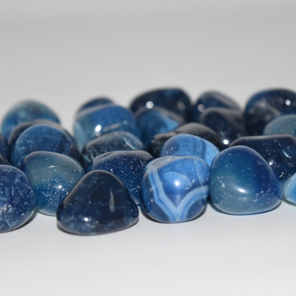 Blue Onyx Agate Tumbled- 1 pc.  Crystal, Stone, Rock Collection, Gemstone,