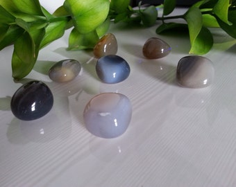 Gray Agate Crystal Tumbled -, Crystal, Stone, Rock Collection, Gemstone,