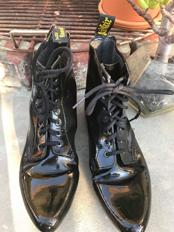 Doc Marten’s Patent Leather lace up pointed boots
