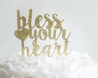 Bless Your Heart Cake Topper, Dessert Decorations, Baby Toddler Boy Girl, Baby Shower, Gender Reveal Party, He or She, Miss or Mr