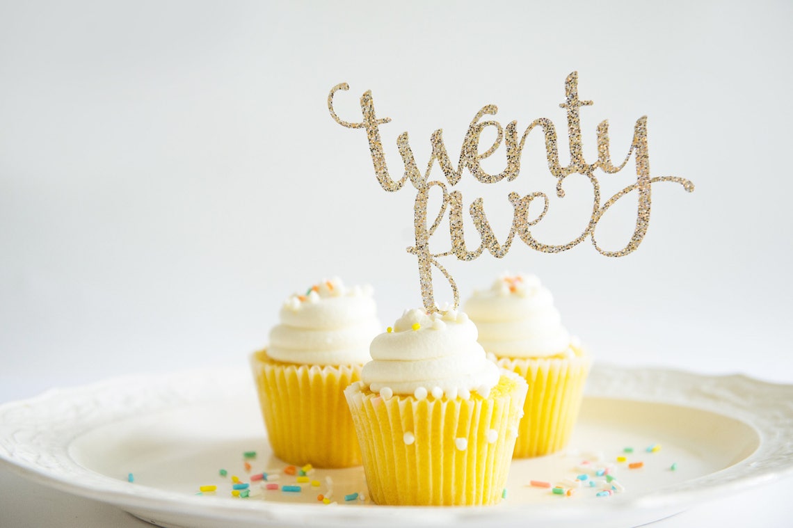 Twenty Five Birthday Number 25 Cake Topper for - Etsy