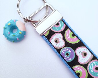 Donut Keyring Handmade By: Tranquilityy Birthday Keyring Wristlet Key Fob Donuts Keychain Donut Key Fob