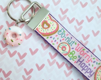 Donut Keyring Handmade By: Tranquilityy Birthday Keyring Wristlet Key Fob Donuts Keychain Donut Key Fob