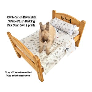 Reversible Cotton Bunny Bedding 3 Piece Set: Custom Prints