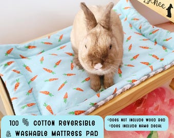 Reversible Cotton Bunny Bed Pad: Washable Flop Pad, Pick Your Prints