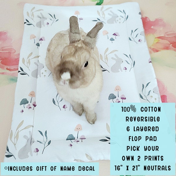 Medium 100% Cotton Design your own Bunny Flopping Loafing Pad Reversible 16" x 21" FREE SHIPPING to the US