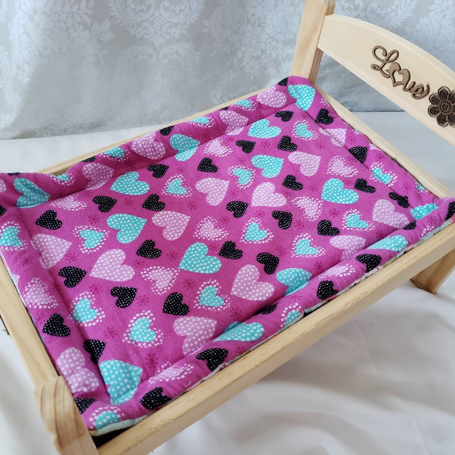 Reversible Bunny Bed Pad Blanket And Pillow For The Ikea Doll Bed