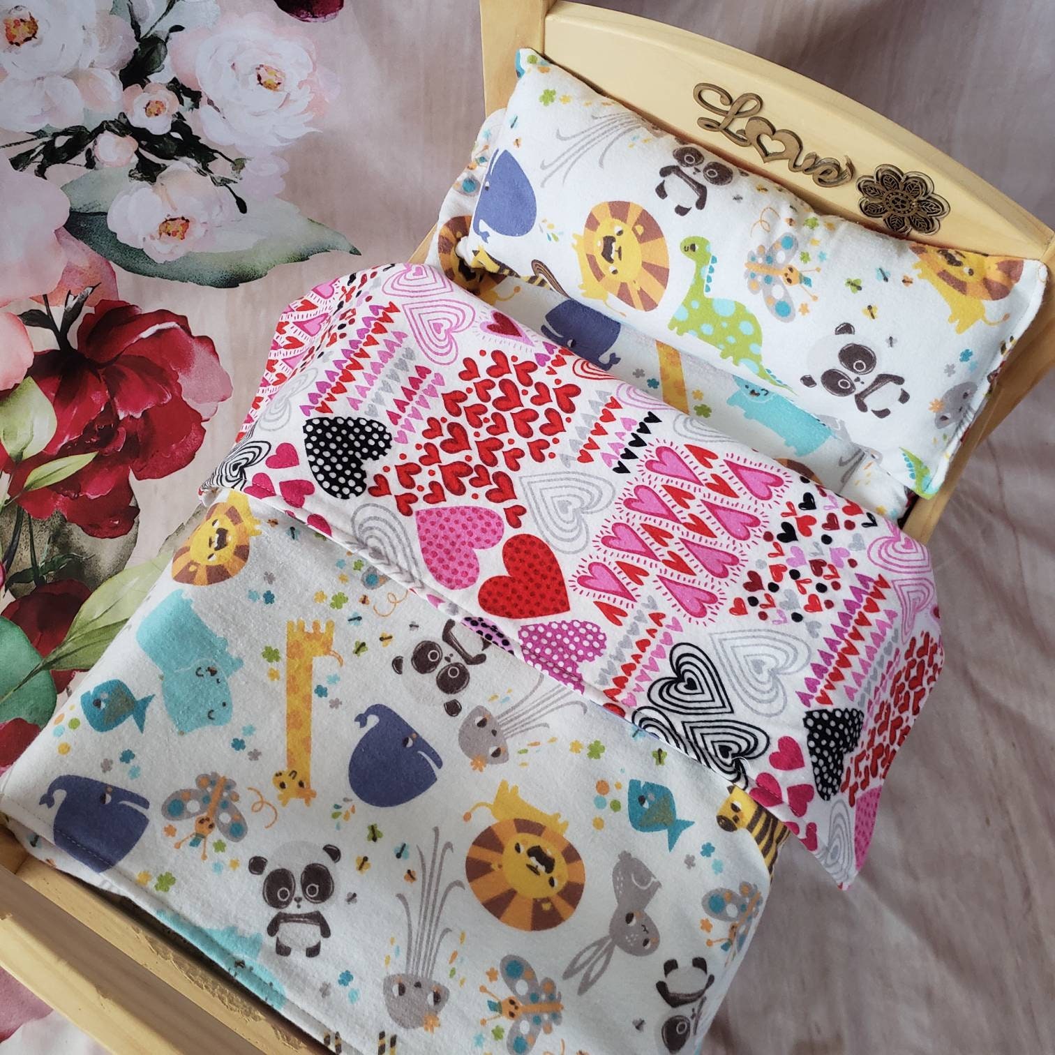 Reversible Bunny Bed Pad Blanket And Pillow For The Ikea Doll Bed