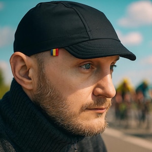 Handmade all black cycling cap, Soft brim cotton cap, Foldable hat